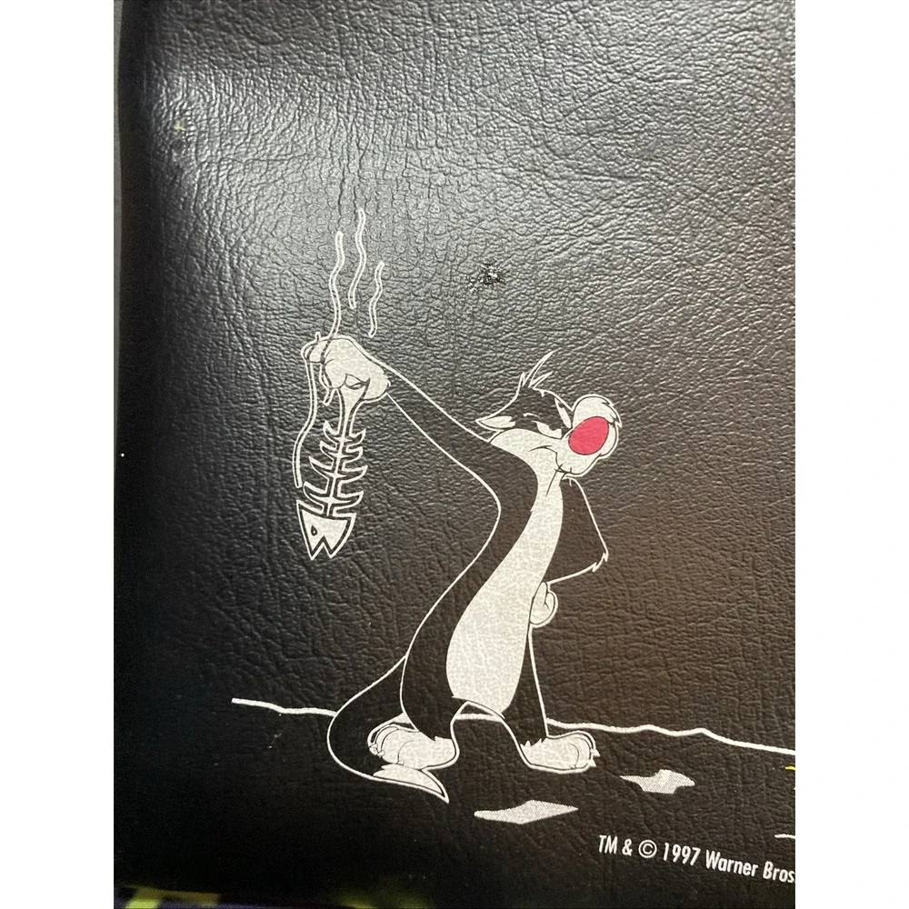 1997 Warner Bros Sylvester Tweety Car Pocket Litter Bag Black F1